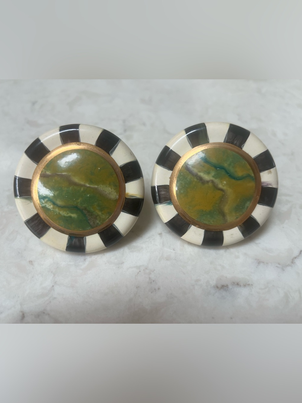 MacKenzie-Childs Cheltenham 2.5" Round Knobs / Drawer Pulls- Set of 2